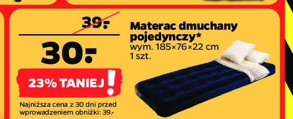 Materac pojedynczy 185.5 x 76 cm promocja
