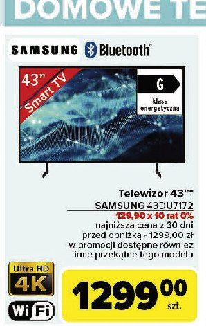 Telewizor 43" 43du7172 Samsung promocja
