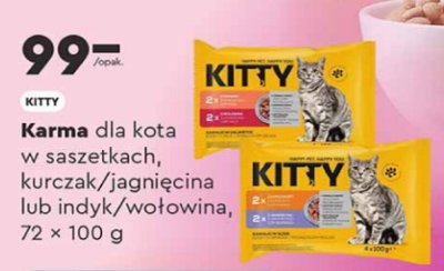 Karma dla kota w saszetkach indyk/wołowina Kitty promocja w Biedronka