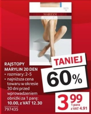 Rajstopy Nylon Merino rozmiary: 2-5 promocja w Selgros