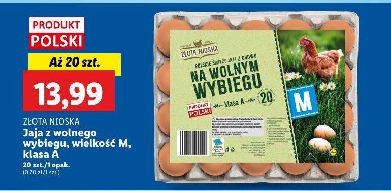 Jaja kl. m z wolnego wybiegu Złota nioska promocja