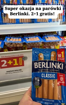 Parówki Classic 2+1 GRATIS promocja w Auchan
