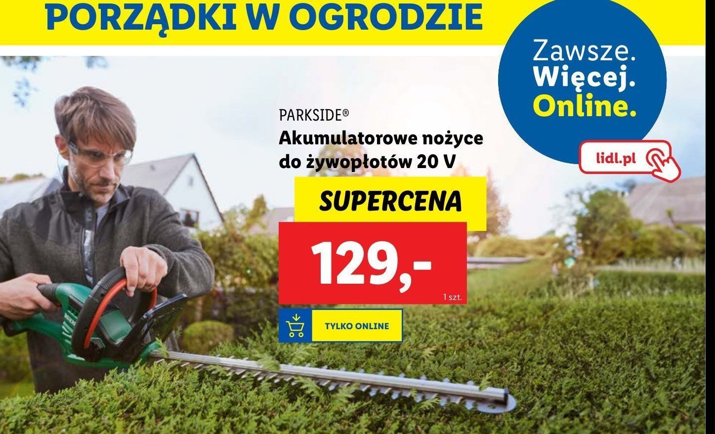 Nożyce akumulatorowe żywopłotu 20v Parkside promocja