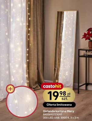 Girlanda kurtyna Mery 5906393723097 300 LED, USB, 3000 K, 3 x 3 m promocja w Castorama