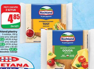Ser topiony plastry tost Hochland promocja w Dino