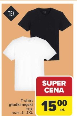T-shirt gładki męski TEX rozm. S - 3XL promocja w Carrefour