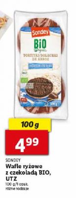 Wafle ryżowe z czekoladą mleczną bio Sondey promocja