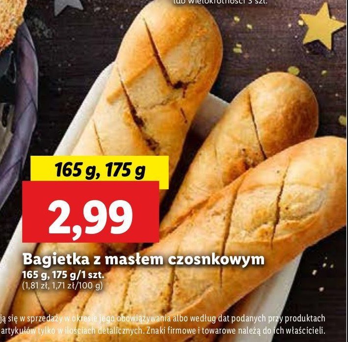 Bagietka z masłem czosnkowym promocja