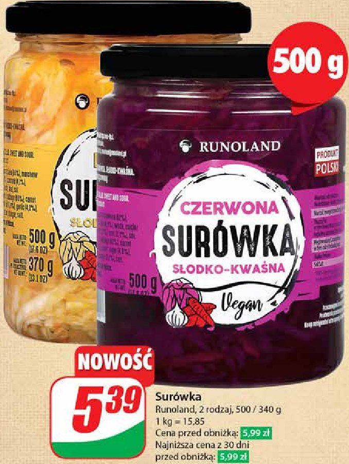 Sur贸wka czerwona s艂odko-kwa艣na Runoland promocja