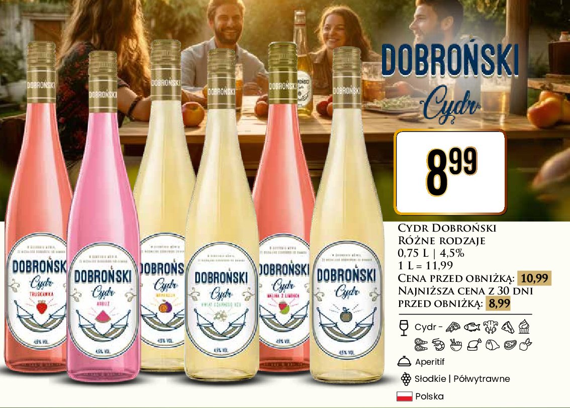 Cydr malina z limonk膮 DOBRO艃SKI promocja