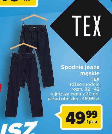 Spodnie męskie jeans 32-42 Tex promocja