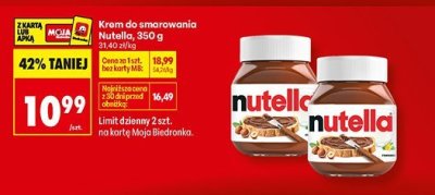 Krem do smarowania Nutella, 350 g promocja w Biedronka