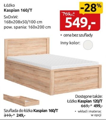 Szuflada do łóżka Kaspian 160/T promocja w Black Red White