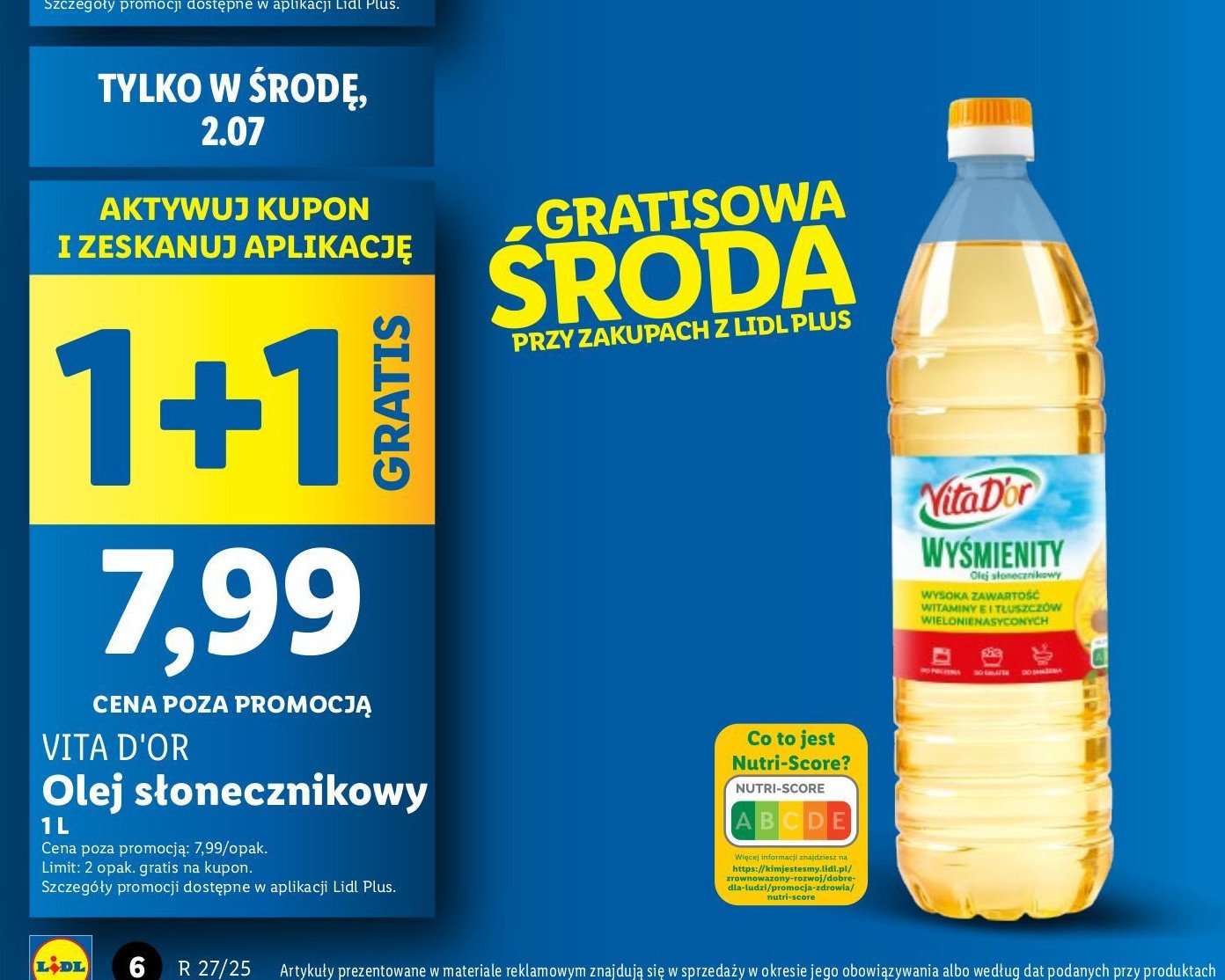 Olej słonecznikowy Vita d'or promocja