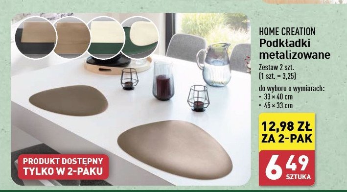 Podkładka metalizowana Home creation promocja