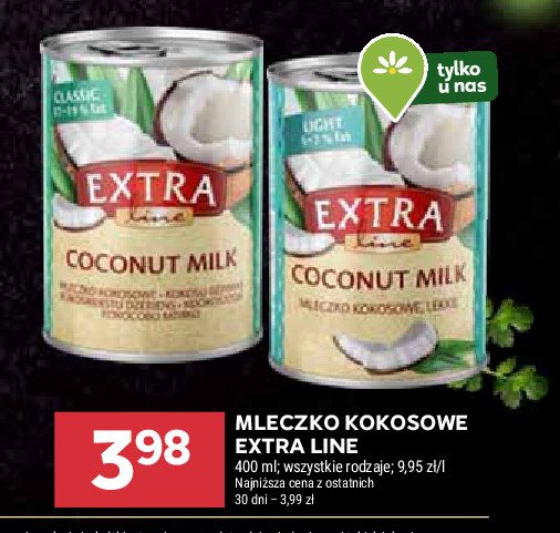 Mleczko kokosowe EXTRA LINE MAXIMA promocja