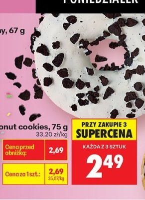 Donut cookies, 75 g promocja w Biedronka