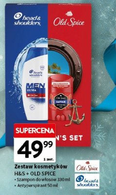 Zestaw kosmetyków H&S + Old Spice - szampon do włosów 330 ml + antyperspirant golenia 50 ml promocja w Intermarche