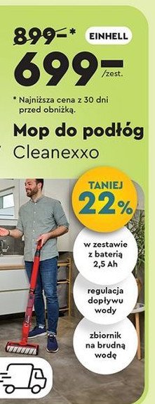 Mop cleanexxo Einhell promocja