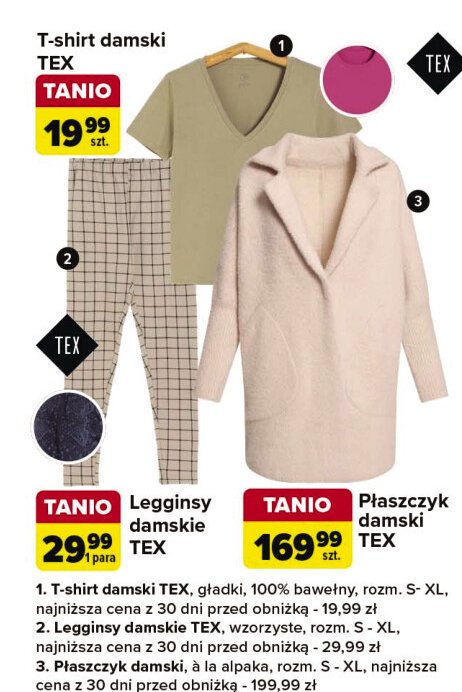 Legginsy damskie s-xl Tex promocja