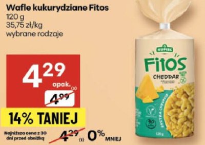 Wafle kukurydziane Fitos wybrane rodzaje promocja w Delikatesy Centrum