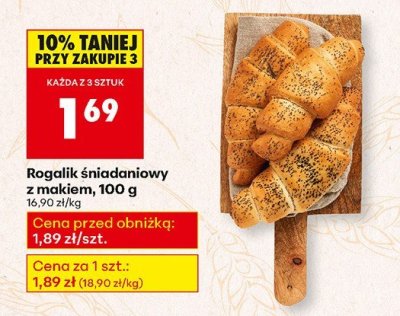 Rogalik śniadaniowy z makiem, 100 g promocja w Biedronka