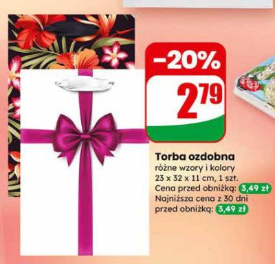 Torba ozdobna różne wzory i kolory promocja w Dino