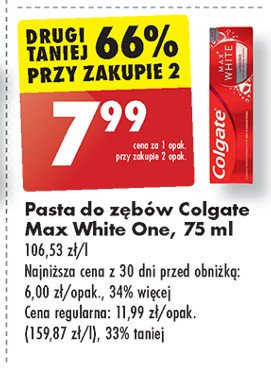 Pasta do zębów Colgate max white one promocja