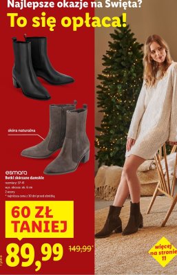 Botki skórzane damskie Esmara skóra naturalna szare promocja w Lidl