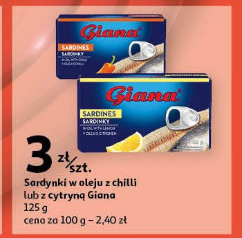 Sardynki w oleju z chili Giana promocja w Auchan