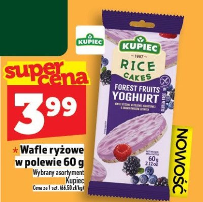 Wafle ryżowe w polewie 60 g Wybrane asortymenty Kupiec promocja w TOPAZ