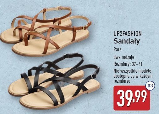 Sandały damskie 37-41 Up2fashion promocja w Aldi