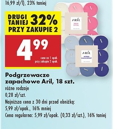 Podgrzewacze zapachowe intense blackcurrant Aril promocja w Biedronka