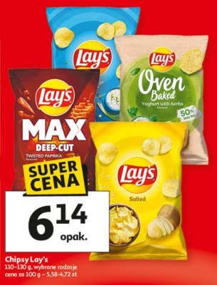 Chipsy Lay's 110-130 g, wybrane rodzaje promocja w Auchan