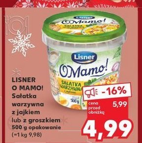 Sałatka warzywna z groszkiem Lisner o mamo! promocja w Kaufland