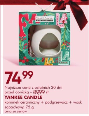 Kominek ceramiczny YANKEE CANDLE + podgrzewacz + wosk zapachowy 75 g promocja w Super-Pharm
