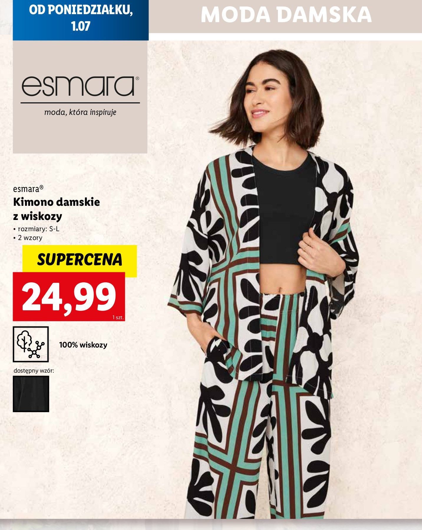 Kimono z wiskozy s-l Esmara promocja