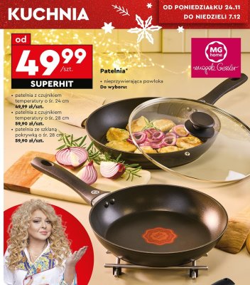 Patelnia MG home Gessler z czujnikiem temperatury o śr. 24 cm promocja w Biedronka