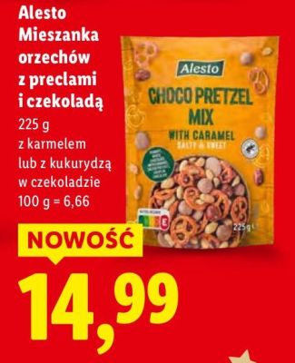 Mieszanka orzechów Alesto Mieszanka orzechów z preclami i czekoladą promocja w Lidl