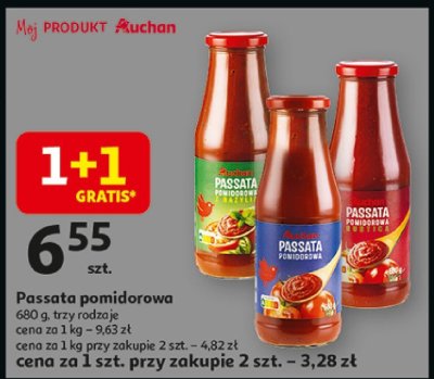 Passata pomidorowa, trzy rodzaje promocja w Auchan