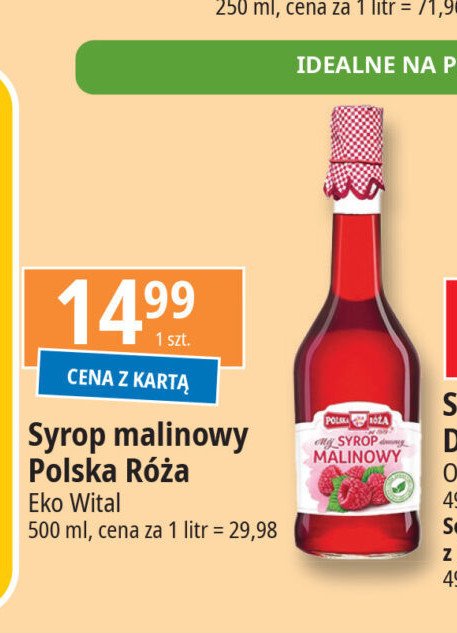 Syrop malinowy Polska róża promocja w Leclerc