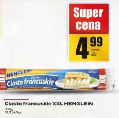 Ciasto francuskie XXL Henglein promocja w Supeco