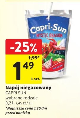 Napój niegazowany Capri Sun wybrane rodzaje promocja w Intermarche