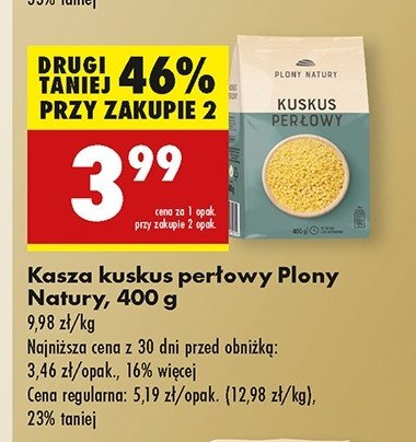 Kuskus perłowy Plony natury promocja w Biedronka