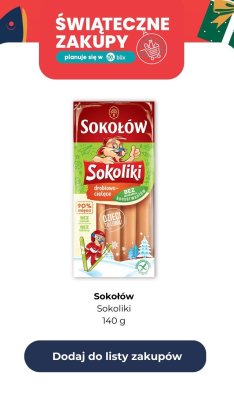 Parówki Sokoliki 140 g promocja w Dino