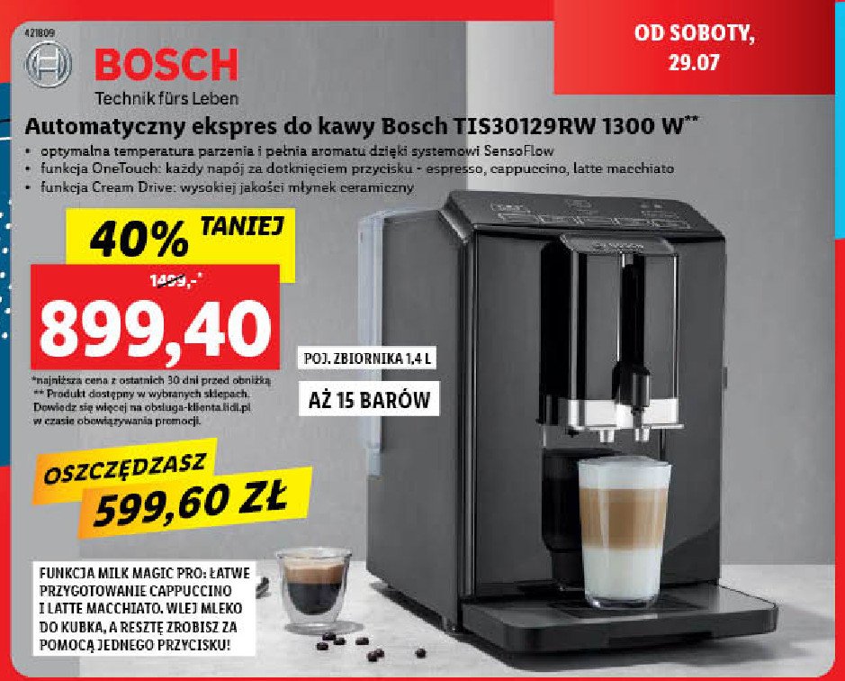Ekspres ciśnieniowy verocup 100 tis30129rw Bosch promocja