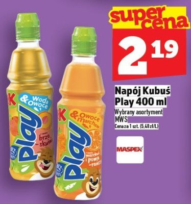 Napój Kubuś Play 400 ml promocja w TOPAZ