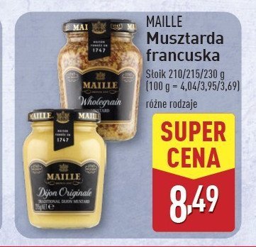 Musztarda wholegrain Maille promocja w Aldi
