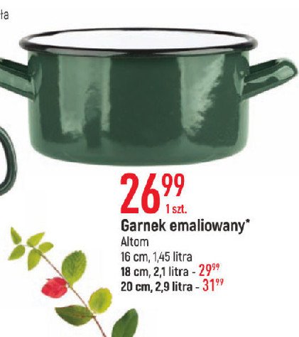 Garnek emaliowany niski 16 cm 1.45 l Altom promocja