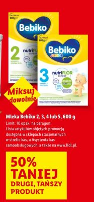 Mleko Bebiko 2, 3, 4 lub 5, 600 g promocja w Lidl